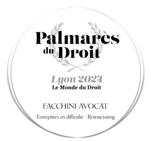 Trophée d'Argent du Palmarès du Droit Lyon 2024, entreprises en difficulté et restructuring, Cabinet FACCHINI Avocat