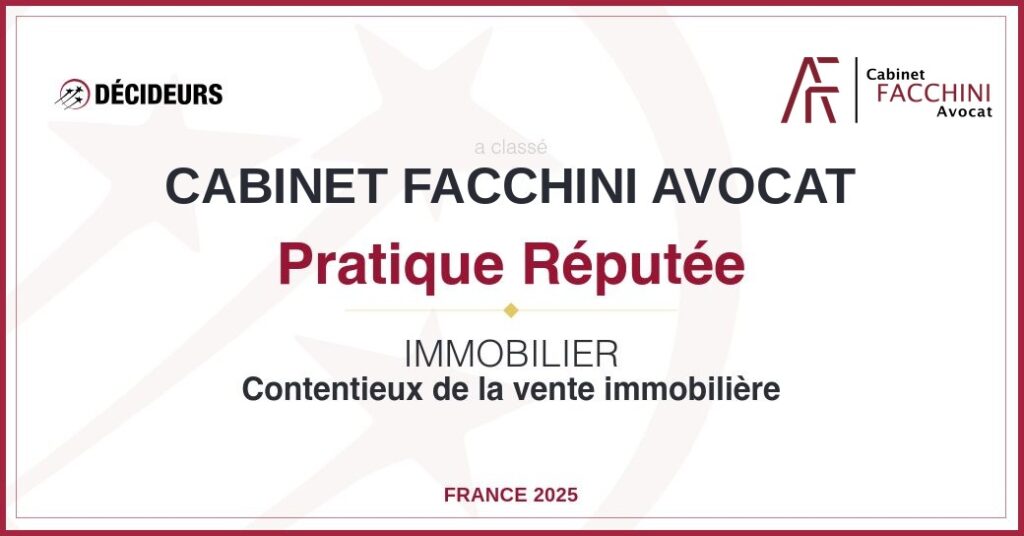 Décideurs / Leaders League 2025 : contentieux de la vente immobilière (pratique réputée)